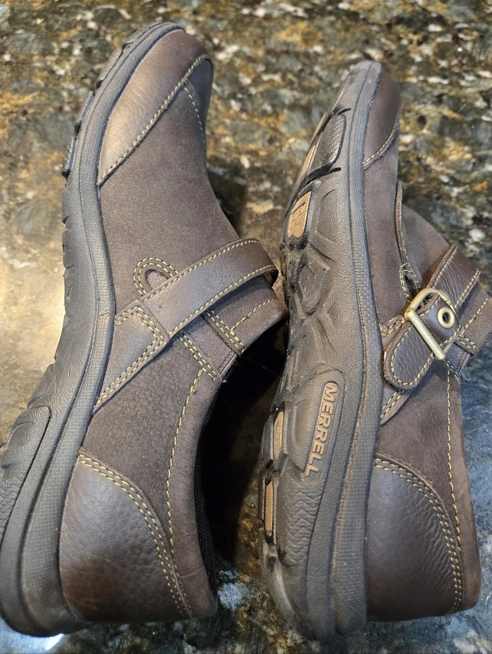 Merrell Women's Dassie Buckle Shoes in Brown Leather Size 8 - Picture 7 of 9